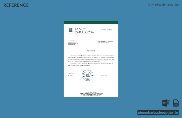 Musterreferenz der portugiesischen Banco Carregosa